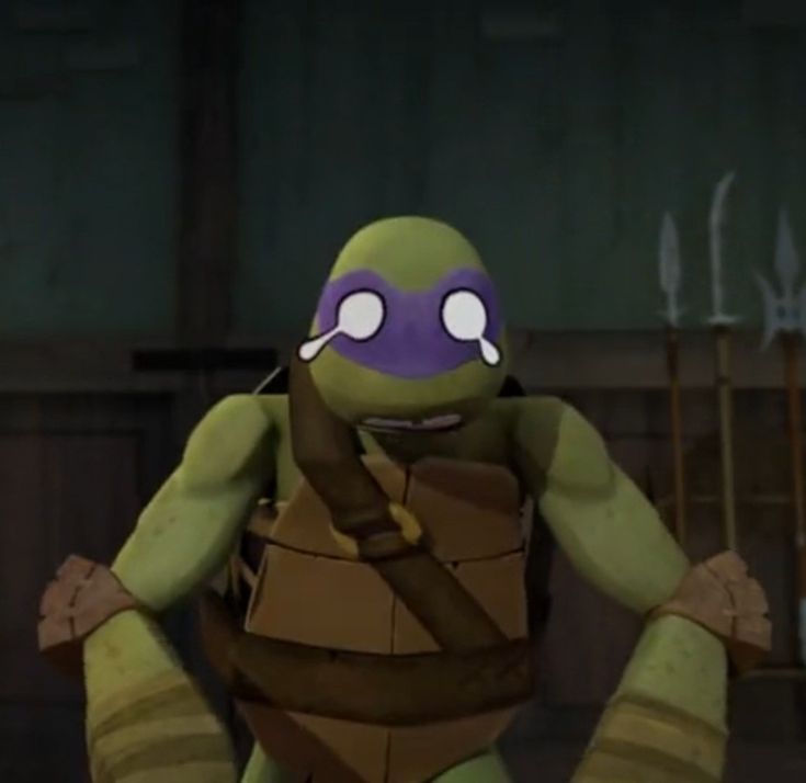 an animated image of a teenage mutant with his hands on his hips