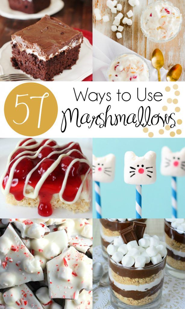 different types of marshmallows with text overlay that reads 51 ways to use marshmallows