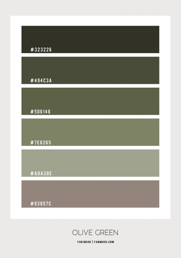 an olive green color scheme with the words olive green