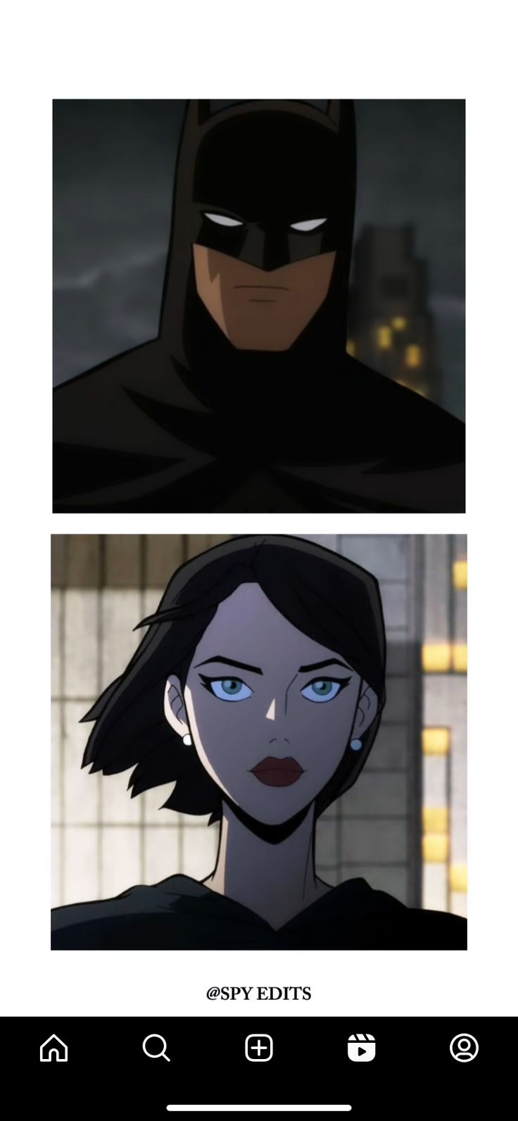 batman and catwoman face to face in the animated version of batman's dark knight