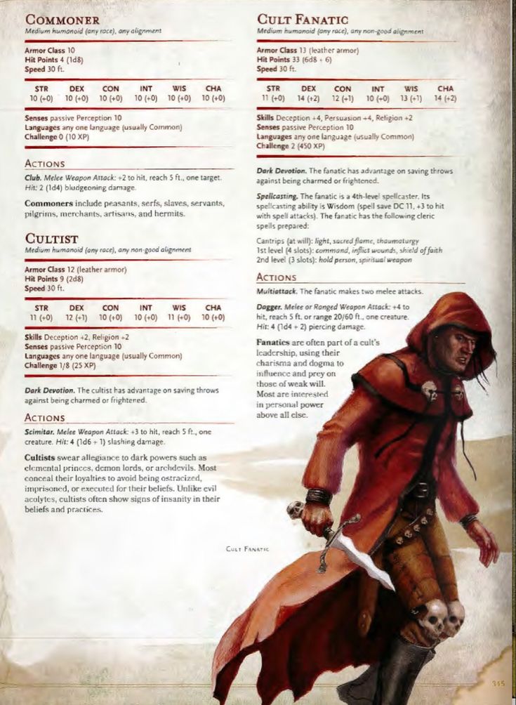 an image of a page with information about the character