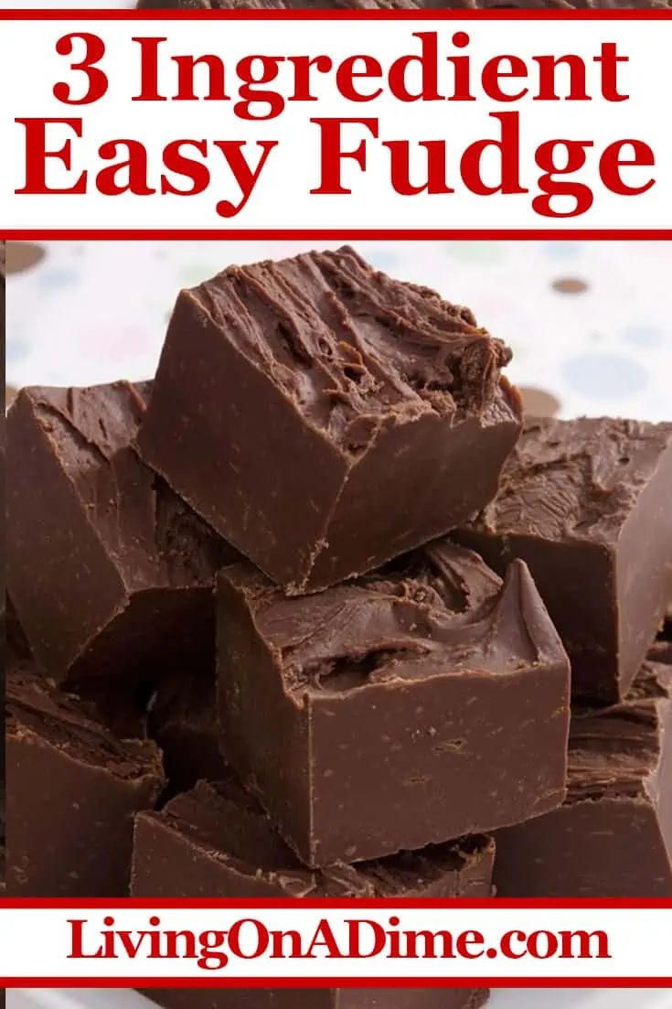 two ingredient easy fudge recipe made with only 2 ingredients, it's rich and delicious