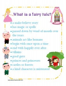 a fairy tale poster with the words what is a fairy tale written in english and spanish