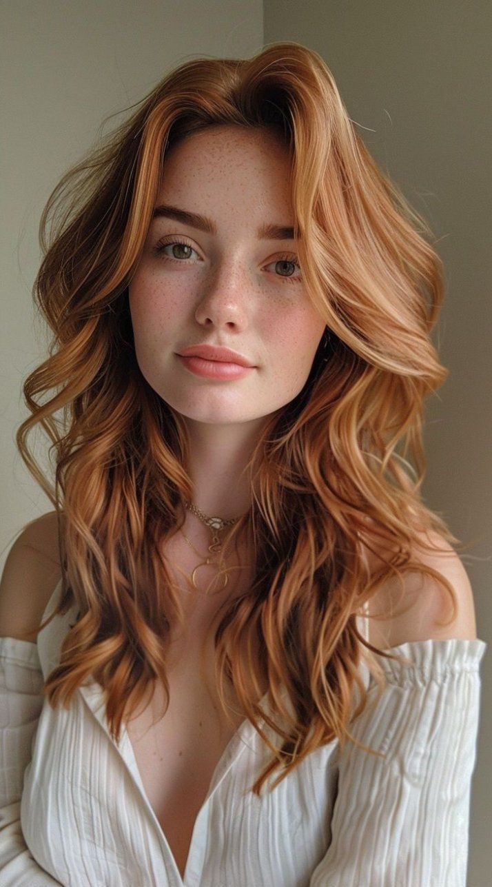 Ignite a fiery glow with honeyed auburn blaze in brown hair. Explore styles that incorporate the warmth and intensity of auburn tones, ensuring your hair exudes a captivating and fiery glow for a bold and vibrant look. #redhairideas Strawberry Blonde, Red Hair, Hair Color, Blonde, Hair, Red, White, Beauty, Color