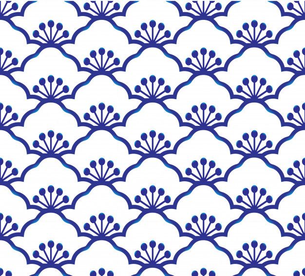 an abstract blue and white background with wavy lines in the shape of flowers or leaves