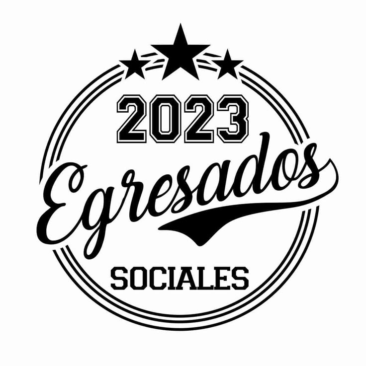 a black and white logo with the words egresados sociales on it