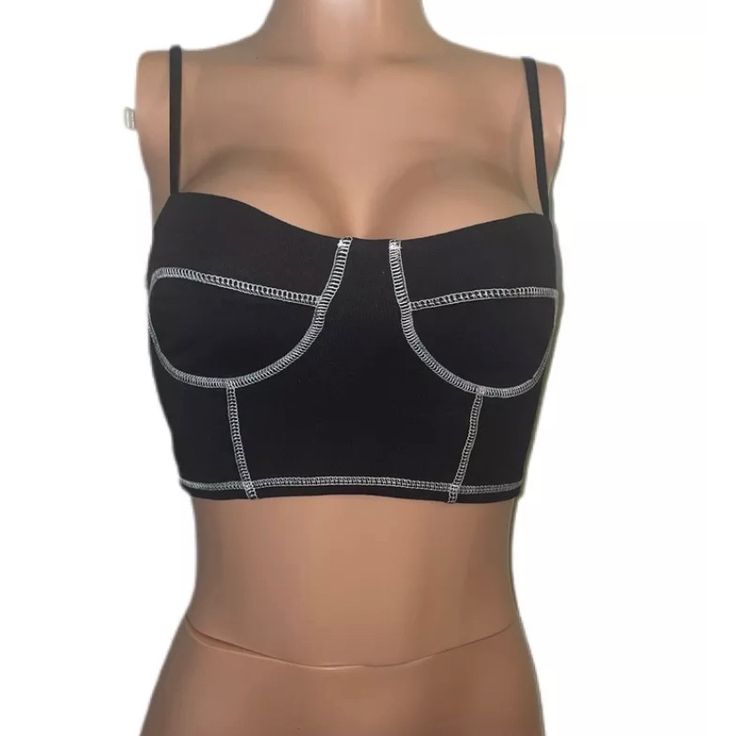 Sexy Black White Threading Crop Cami Bustier Cleavage Top Nwts Forever 21 S. Condition Is "New With Tags". Adjustable Straps. Crop Top Is Cotton/Spandex. Flirty Tank Top With Built-in Bra For Night Out, Party Cami Tube Top With Built-in Bra, Low-cut Crop Top With Built-in Bra For Night Out, Flirty Camisole With Built-in Bra For Night Out, Fitted Tank Top With Built-in Bra For Date Night, Stretch Camisole With Built-in Bra For Date Night, Trendy Corset With Built-in Bra And Spaghetti Straps, Underwire Tube Top With Built-in Bra For Night Out, Flirty Corset With Built-in Bra For Night Out