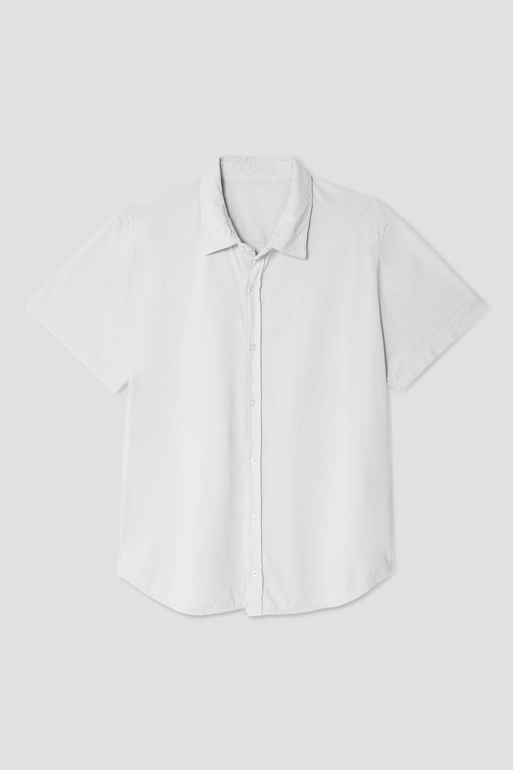 Our Supima Easy Shirt has the right balance of comfort and refinement, now in short sleeve. Supima Jersey is the ultimate in softness, comfort, breathability and natural stretch, so you can stay relaxed all day long. This button down feels like your favorite t-shirt because it's cut and crafted from soft, lightweight Supima cotton jersey. And like our tees, it's also garment-dyed to perfection. -100% American-grown Supima Cotton-Garment Dyed and Preshrunk-Semi-spread Collar-Buttoned Front Placke Classic Short Sleeve Shirt For Casual Gatherings, Solid Color Short Sleeve Shirt For Business Casual, Short Sleeve Business Casual Shirt, Solid Short Sleeve Shirt For Business Casual, Casual Short Sleeve Shirt With 4-way Stretch, Versatile Short Sleeve Shirt With Relaxed Fit, Classic Short Sleeve Shirt With Relaxed Fit For Everyday, Versatile Relaxed Fit Short Sleeve Shirt, Classic Relaxed Fit Short Sleeve Shirt For Everyday