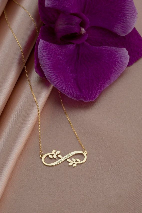 Dainty Infinity Necklace, 14k Solid Gold Personalized Necklace, Handmade Infinity Symbol Name Date Necklace, Custom Name Jewelry GiftOur infinity name necklaces are perfect choice for a Christmas, Mother’s Day, valentine's day, birthday, wedding, anniversary, graduation, engagement, bridesmaid, and best friends gift. It’s a good way to show appreciation to your mom, girlfriend, wife, grandmother, grandchildren, daughter, sister, best friend, boss or a co-worker. Also, a special treat just for yo Gold Infinity Necklace For Anniversary Gift, Anniversary Infinity Necklace With Delicate Chain, Gold Infinity Necklace For Anniversary, Gold Infinity Necklace For Mother's Day, Personalized Infinity Gold Necklace, Personalized Gold Infinity Necklace, Elegant Infinity Necklace As Gift For Mom, Gold Engraved Infinity Necklace, Gold Infinity Necklace Engraved