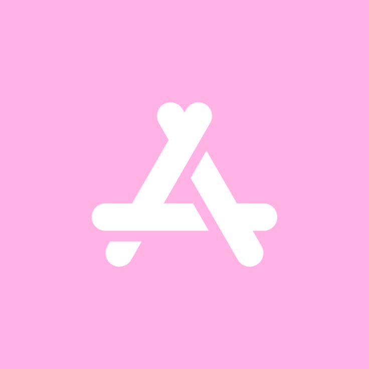 a pink background with the letter a in white