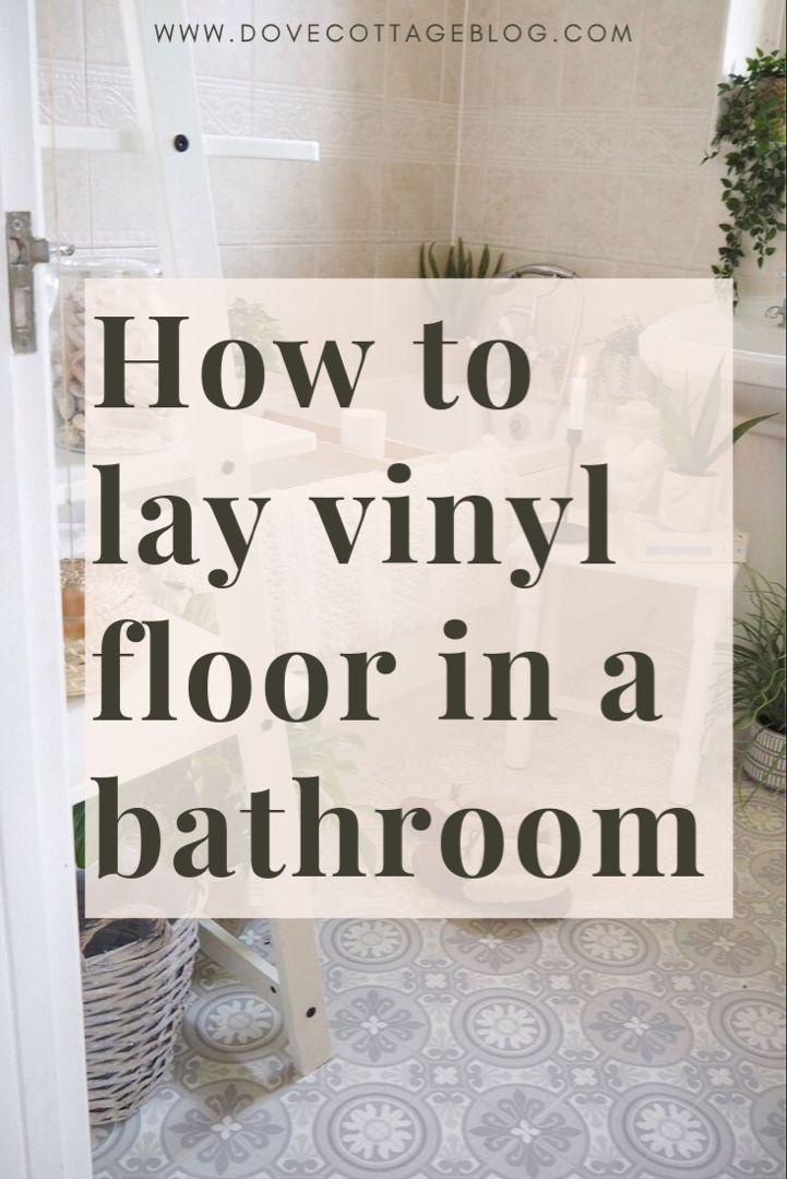 a bathroom with the words how to lay vinyl floor in a bathroom on top of it