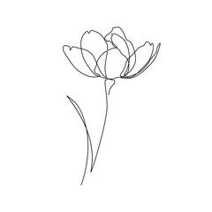 a line drawing of a single flower on a white background with the word love written below it