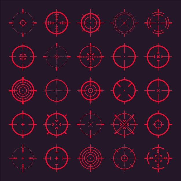 a set of different types of circles and arrows on a dark background illustration for your design