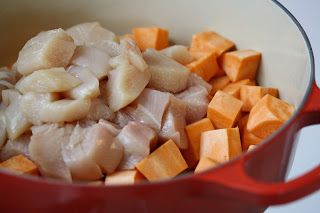 the food is prepared and ready to be cooked in the pot on the stove top