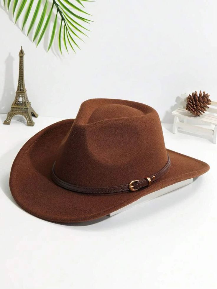 This stylish hat is a summer must-have! Perfect for a beach or lake day. Have a concert coming up? What about the Taylor Swift tour? This hat would be perfect for all occasions! Color: Coffee Brown Composition: 65% Rayon + 35% Polyester Material: Viscose Dimentions: 11.5cm x 7.5cm. Brim 58cm. Brown Brimmed Boater Hat For Country Events, Brimmed Brown Boater Hat For Country Events, Solid Color Summer Hat For Rodeo, Solid Color Summer Rodeo Hats, Adjustable Brown Boater Hat For Country Events, Western Style Brown Boater Hat For Beach, Fall Beach Boater Hat With Brim, Winter Vacation Brimmed Fedora, Casual Felt Hat For Spring Rodeo