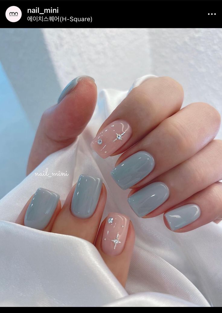 Nails January, January Nail, Money Nails, Nails Unique, Trends Nails, Unghie Nail Art, Light Blue Nails, Nails Valentines, Baby Blue Nails