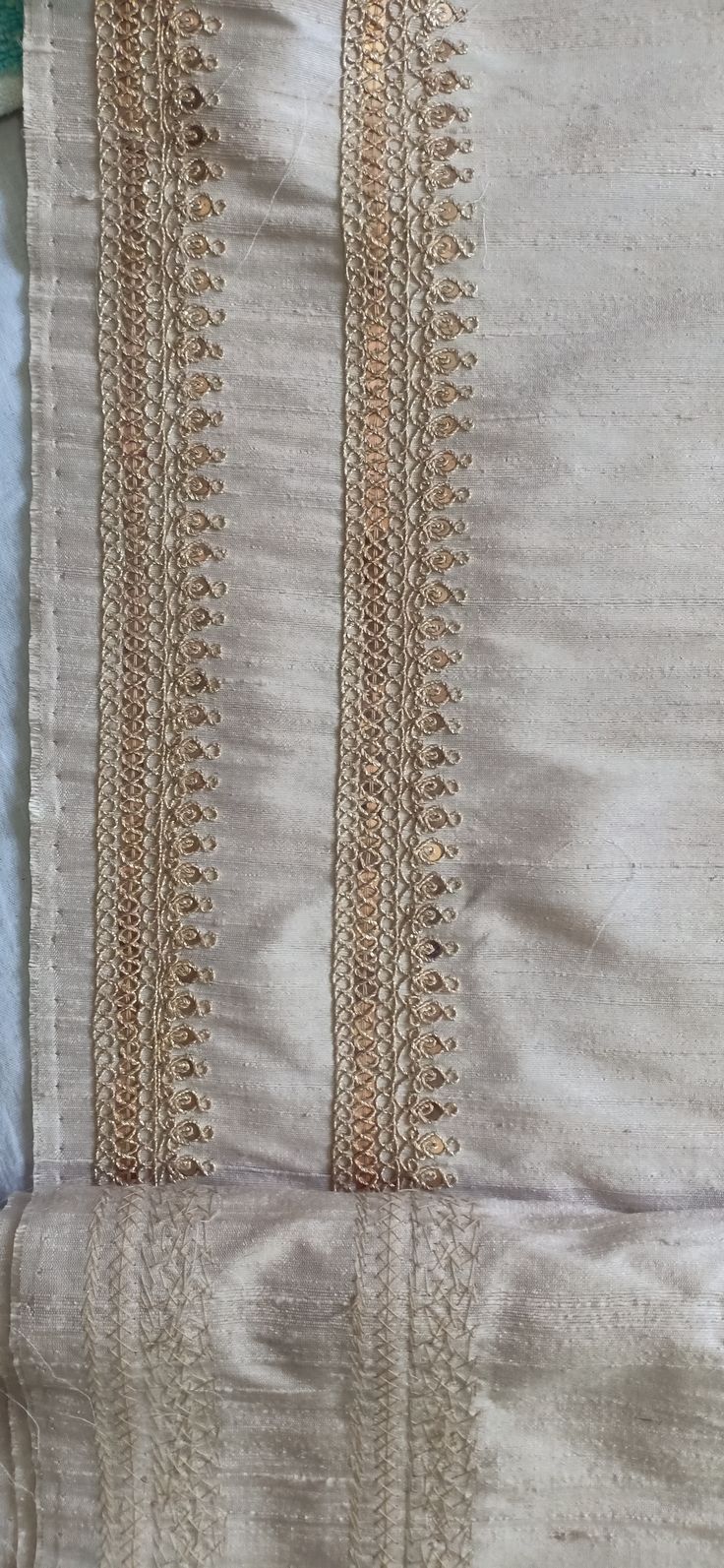 Marodi Work BORDER Crafting With Metal Sequins And Kasav Dori In Pure Raw Silk Marodi Work Sabyasachi, Marodi Embroidery, Marodi Work, M Embroidery, Embroidery Samples, Garba Outfit, Dori Embroidery, Sewing Measurements, Heavy Dresses