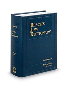 the black's law dictionary is shown in front of a white background with gold lettering