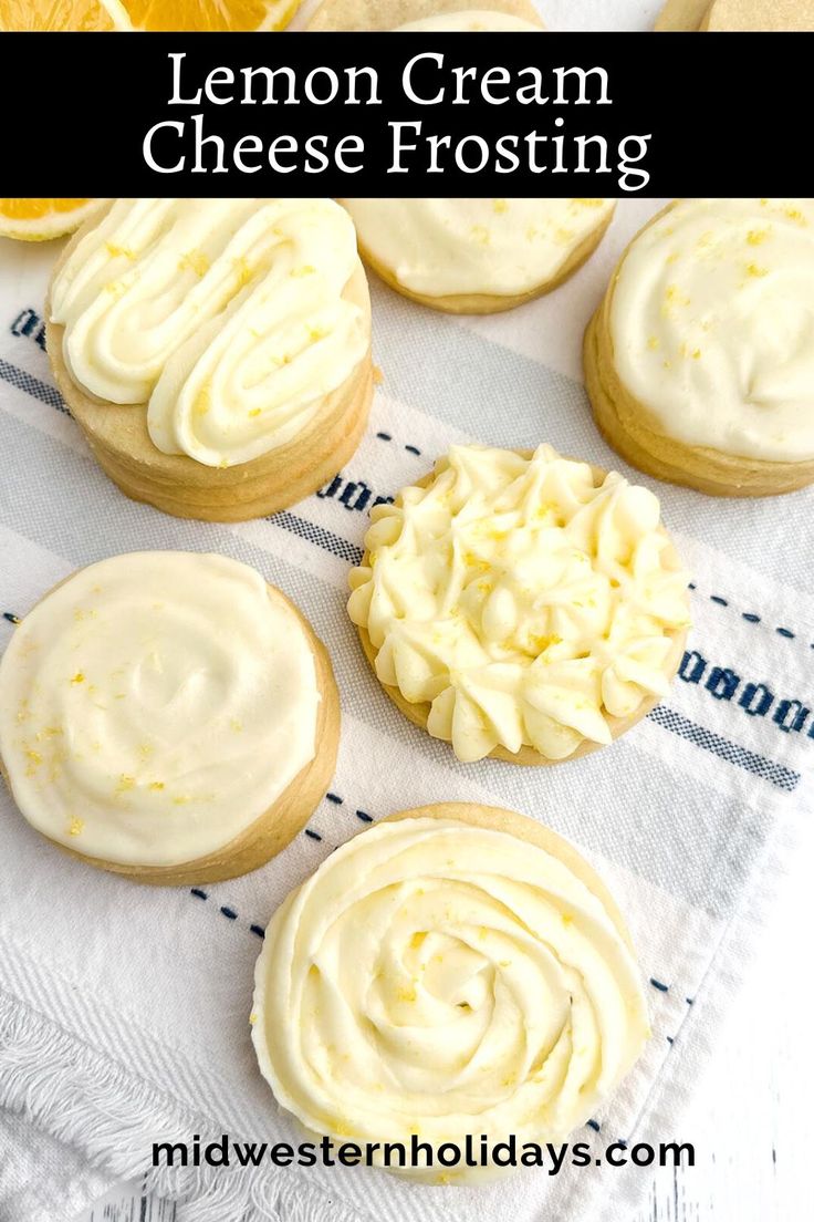 lemon cream cheese frosting on top of cookies