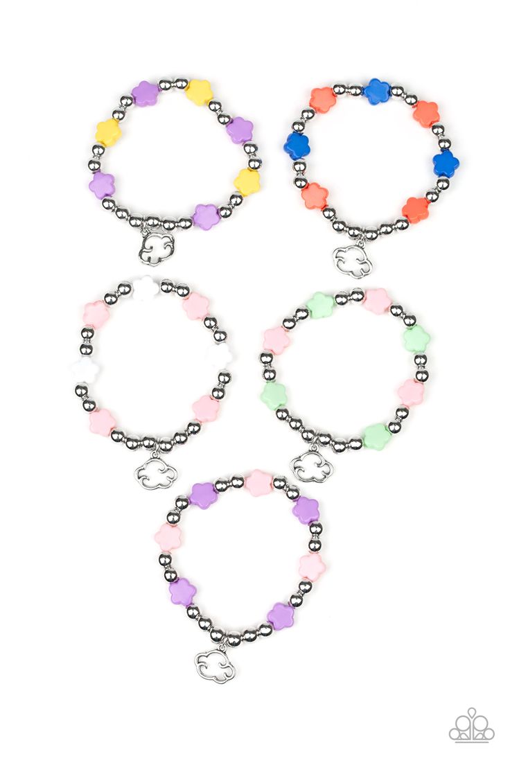 Floral bracelets in assorted colors. Featuring a silver charm, the stretchy Floral beaded bracelet is in the shade of purple.

 Sold as one stretch bracelet. Floral Bracelet, Paparazzi Accessories, Coral Blue, Affordable Jewelry, Paparazzi Jewelry, Shades Of Yellow, Shades Of Purple, Stretch Bracelet, Silver Charms