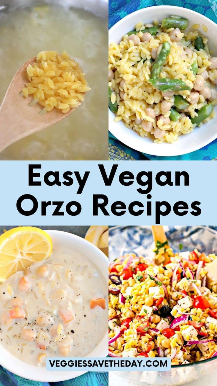 easy vegan orzo recipes that are great for the whole family to enjoy and eat