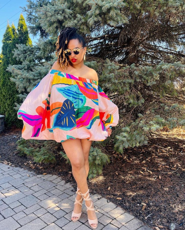 This style was our biggest summer style and we are bringing it back exclusively for Curvy Sizes! This vibrant bold printed off the shoulder balloon sleeve top/dress is a fabulous look for your next summer event or vacation! Perfect for parties, the resort or cruise! Turn heads in this Standout Style look! Color: Pink/Fuchsia/Blue Multi Sizes: ONE SIZE (PLUS) fits sizes 12-20 Final Sale On All Sale Styles We offer Klarna, Afterpay, Shop Pay installments at checkout! Bold Dresses For Spring Vacation, Bohemian Summer Dress With Balloon Sleeves, Summer Off-shoulder Party Dress, Chic Balloon Sleeve Vacation Dress, Bold Summer Vacation Dresses, Bold Multicolor Beach Dress, Summer Multicolor Dresses With Balloon Sleeves, Casual Balloon Sleeve Dresses For Vacation, Casual Vacation Dresses With Balloon Sleeves