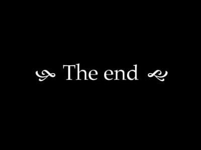 the end logo on a black background