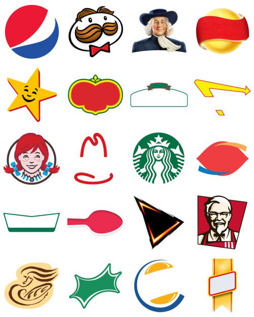 many different types of stickers on a white background