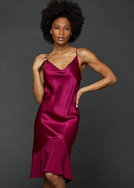 Silk Gown With Satin Finish For Night Out, Chic Silk Slip Dress For Wedding Night, Silk Spaghetti Strap Dress For Wedding Night, Elegant Silk Midi Dress For Night, Silk Dress With Satin Finish For Wedding Night, Feminine Modal Satin Wedding Dress, Wedding Night V-neck Dress With Satin Finish, Glamorous Silk Slip Dress With Spaghetti Straps, Elegant Sleeveless Evening Nightgown