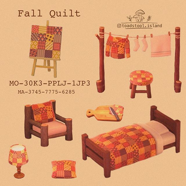 an advertisement for the fall quilt show with furniture and blankets on it's clothes line