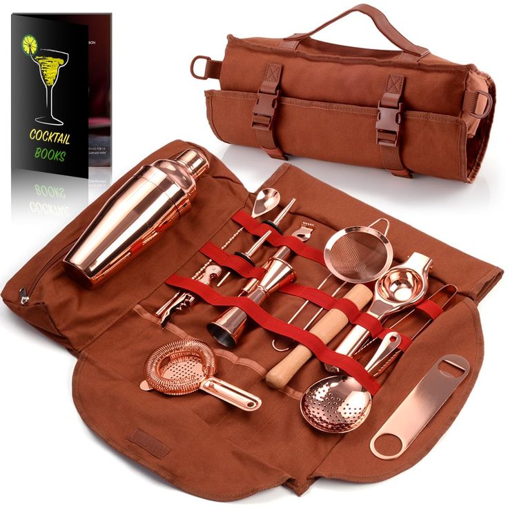 an assortment of kitchen utensils in a brown bag