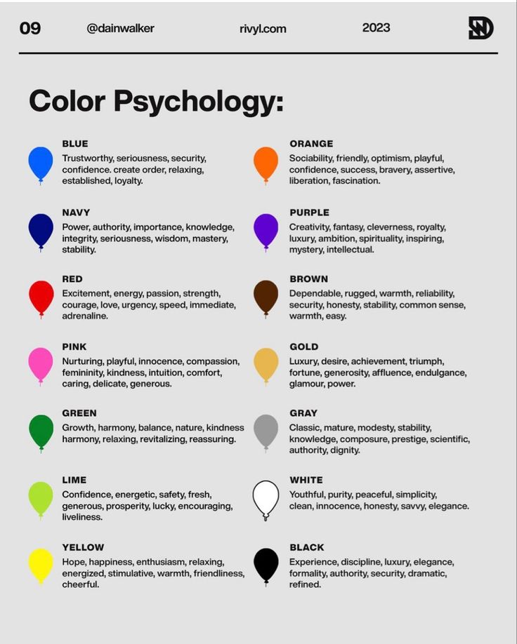 a poster with different colors on it and the words color psychology written in each language