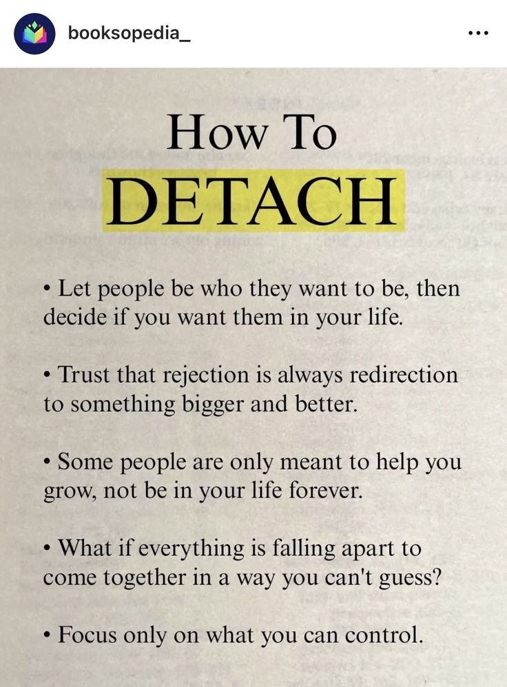 an open book with the words how to detach written in yellow and black on it