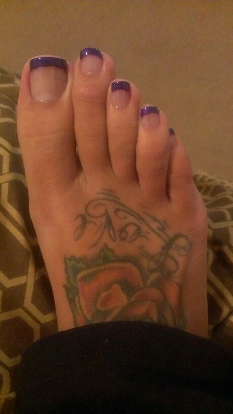 Purple French Pedicure, Dark Purple Pedicure, Dark Purple Toe Nails, Purple Pedicure, Purple Toe Nails, French Toe Nails, French Tip Toes, Purple Toes, Dark Purple Nails