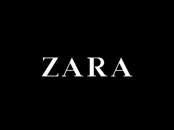 the word zara written in white on a black background