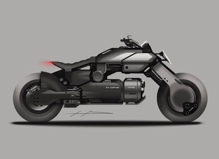 the motorcycle is designed to look like it's going down the road with its lights on