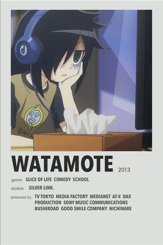 the poster for wattamote shows a girl with headphones