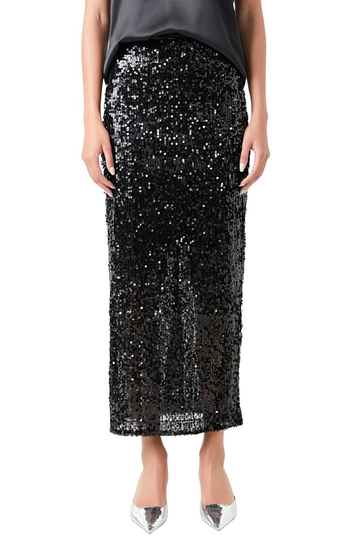 A back slit lends easy movement to this sequin-adorned maxi skirt. Hidden side-zip closure Back slit Lined 100% polyester Hand wash, dry flat Imported Sequin Maxi Skirt, Maxi Sequin Skirt, Sequin Maxi, Side Zip, Maxi Skirt, Top Brands, Sequin, Lab, Hand Wash