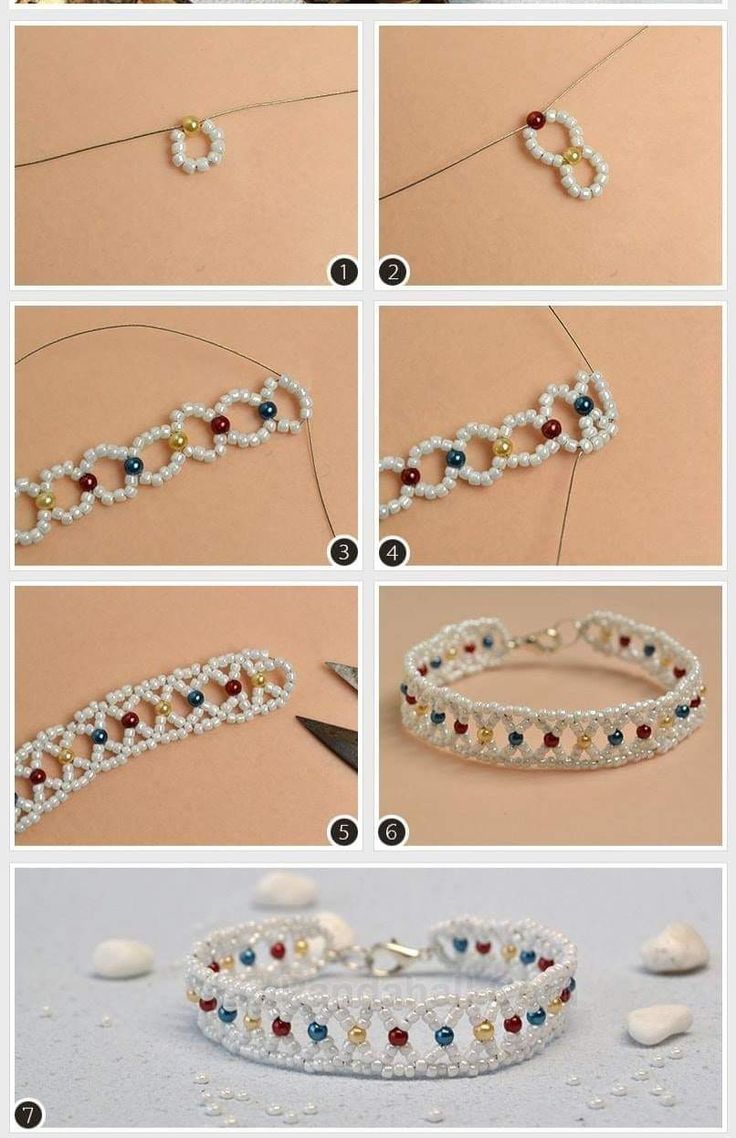 instructions to make beaded bracelets with pearls