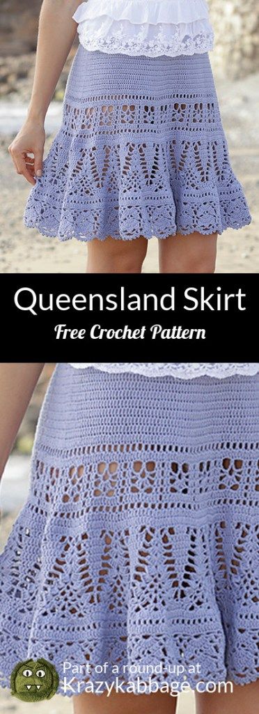 a crochet skirt is shown with the words queensland skirt free crochet pattern