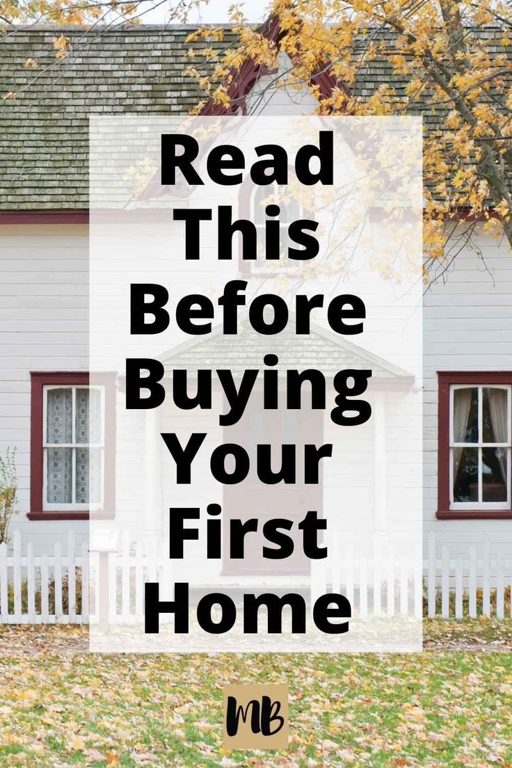 a house with the words read this before buying your first home