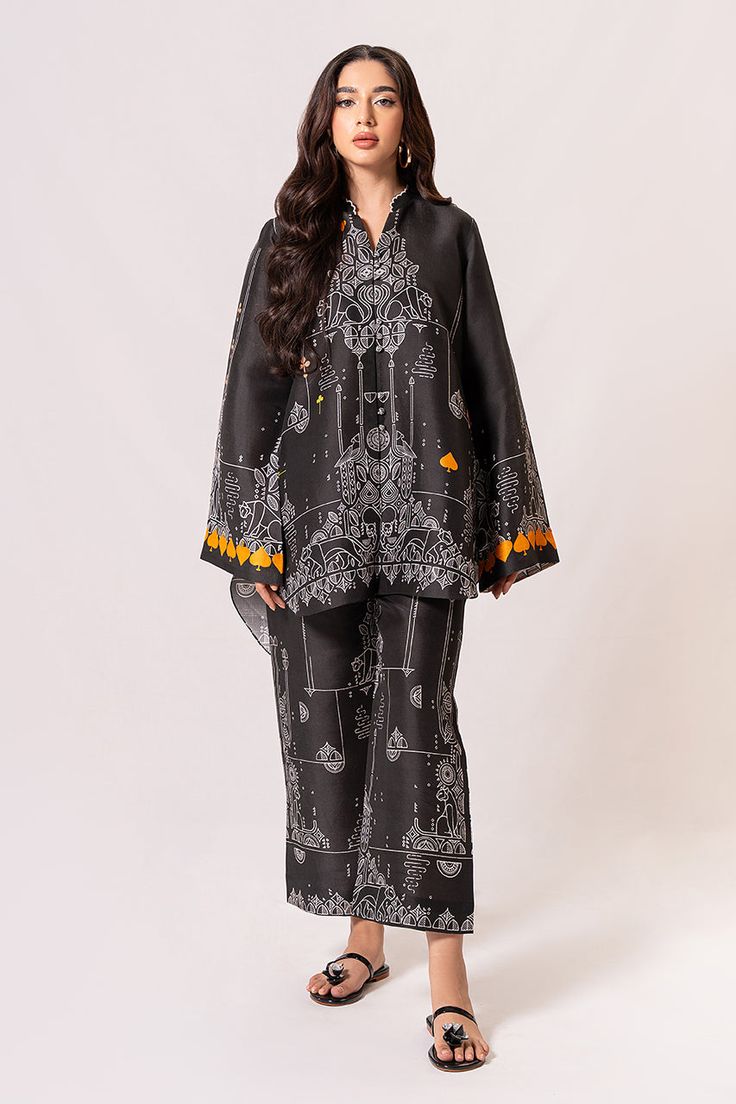 Hazal – Sania Maskatiya International Casual Printed Long Sleeve Sets, Casual Long Sleeve Printed Sets, Fitted Long Sleeve Printed Pant Set, Patterned Cotton Sets With Long Sleeves, Long Sleeve Patterned Set With Floral Print, Patterned Floral Print Long Sleeve Set, Patterned Long Sleeve Floral Print Set, Long Sleeve Floral Print Patterned Set, Spring Long Sleeve Printed Pant Set