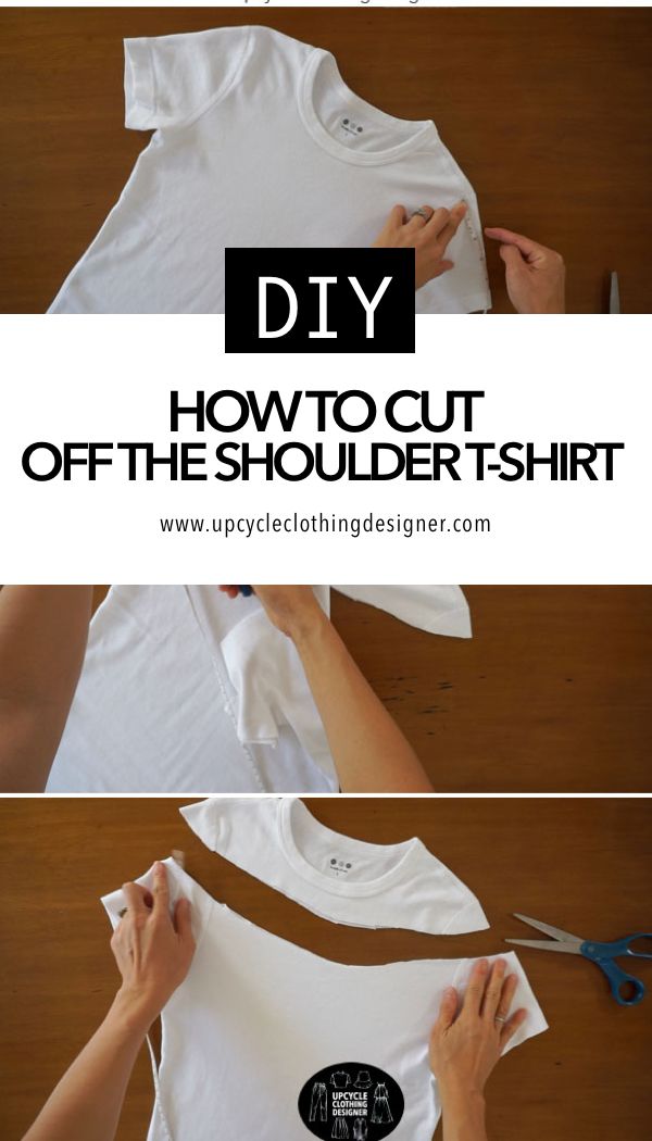 how to cut off the shoulder t - shirt with scissors and glue on it is easy