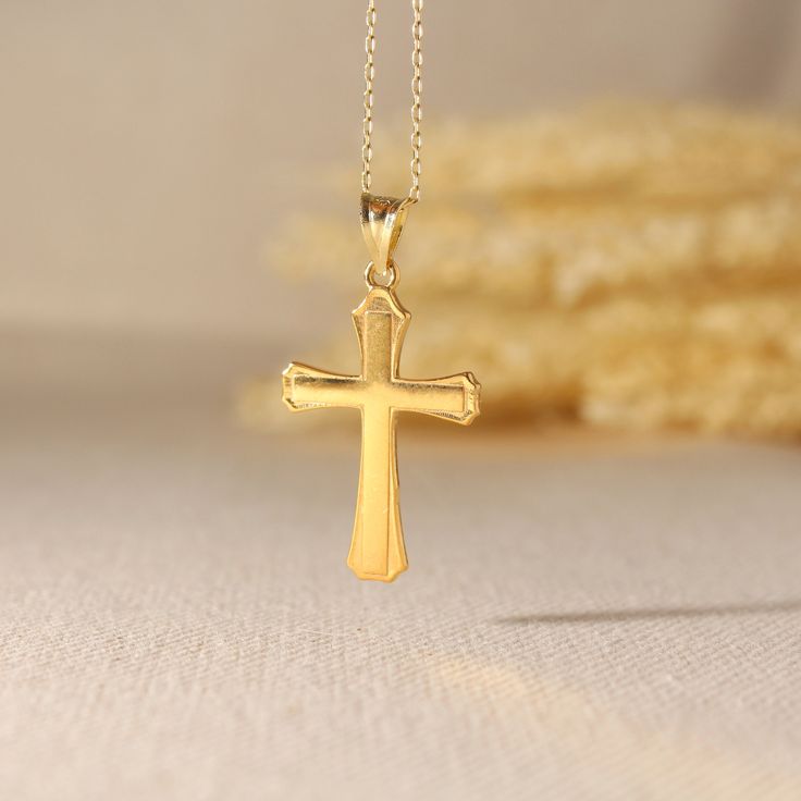 14k Gold Cross Necklace Gold Crucifix Pendant 14k Solid Gold Plate Necklace unique necklace who loves christian jewelry! ➤ Necklace Details * 14K Yellow Gold * Chain Gold Color Options; 14K White, Yellow, Rose Gold * Gold chain width: 0.25*0.30 millimeter ➤ Gold Pendant Details * Symbol Pendant width: 15 millimeters * Symbol Pendant length: 25 millimeters * Ready to Ship 1-2 Business Days 💍 ISEA Jewels' pieces are handcrafted by 10-15 years of experienced craftsmen and made to order in a very s 14k Gold Cross Necklace Tarnish Resistant, Yellow Gold Cross Necklace Tarnish Resistant, Sterling Silver Crucifix Necklace In Yellow Gold, 14k Gold Tarnish Resistant Pendant Cross Necklace, 14k Gold Pendant Cross Necklace, 14k Gold Tarnish-resistant Cross Pendant Necklace, Yellow Gold Tarnish Resistant Cross Necklace, Tarnish-resistant Yellow Gold Cross Pendant Necklace, Tarnish Resistant Yellow Gold Cross Necklace