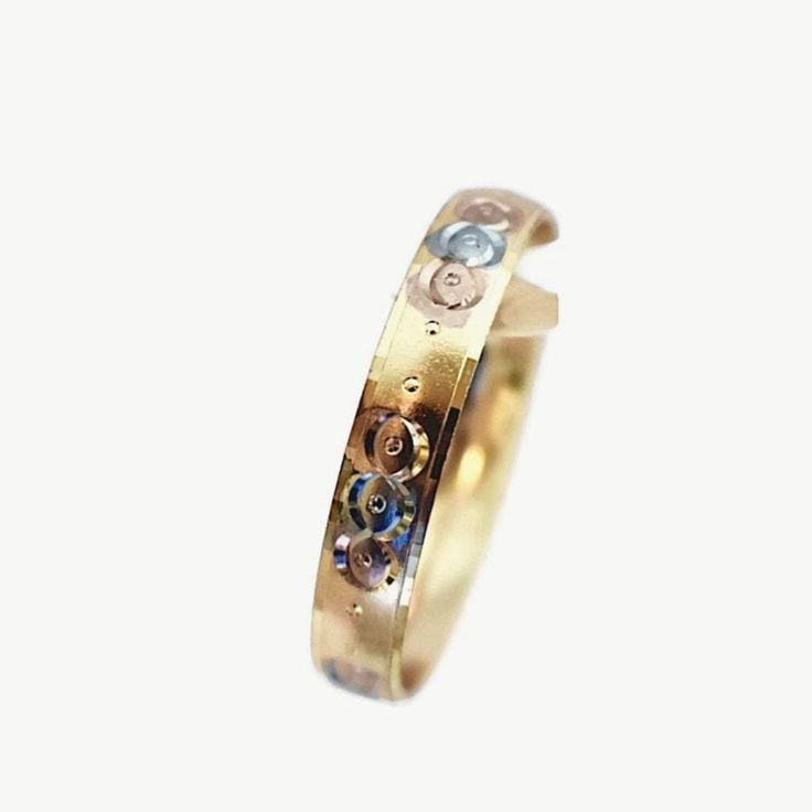 This is the perfect gift for a baby - girl Mom to be Tri- Color Rose, Silver and Gold Plated Baby Bangle/ Cuff 18kts of Gold Plated. Nickel Free / Antiallergic, it will not tarnish or damage the skin. Size Circumference : 40mm / 4cm Preferable for babies. Gold Bangle Stamped 14k As Gift, Heirloom Hoop Jewelry As Gift, Heirloom Hoop Jewelry For Gifts, Symbolic Rose Gold Wedding Jewelry, Adjustable Heirloom Yellow Gold Bangle, Adjustable Yellow Gold Bangle For Anniversary, Gold Hoop Spiritual Jewelry, 14k Gold Band Jewelry, Nickel-free Yellow Gold Wedding Jewelry