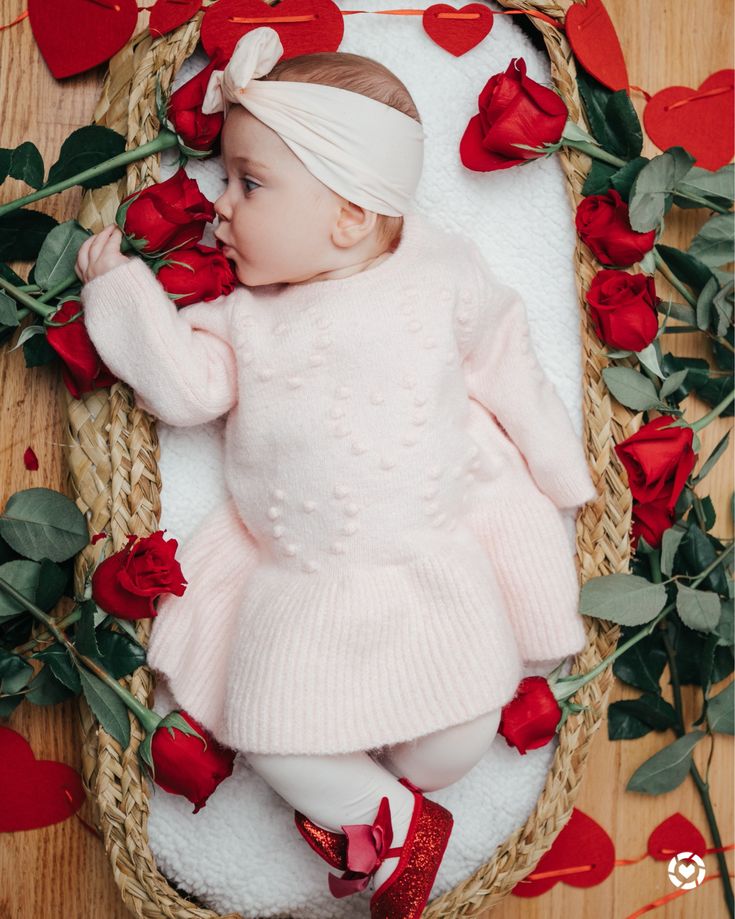 Baby Valentine’s Outfit. Baby Valentine’s photoshoot. Baby February pictures. Baby February photo shoot. Baby heart sweater dress. Valentines Day Baby Milestone Pictures, February Baby Pictures Ideas, 4 Month Baby Valentines Photoshoot, Baby February Photo Ideas, February Baby Photoshoot Ideas, Valentine's Baby Photo Shoot, February Baby Pictures, Valentine’s Day Newborn Photos, February Monthly Baby Picture