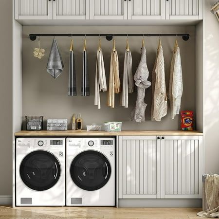 Laundry Room Middle Storage, Laundry Room Wall Mounted Cabinets, Over Laundry Cabinet, Removing Cabinet Doors For Open Shelving Laundry Room, Modern Farmhouse Laundry Room Storage, Over Washer Cabinet, Laundry Room Wall Cabinets And Shelves, Furniture Laundry Room, Laundry Toom Cabinets