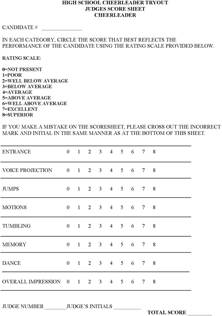 a table with numbers on it that are not in the form of a score sheet