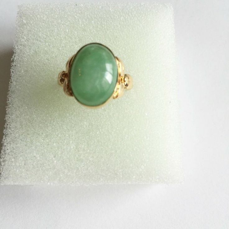 14k Solid Gold Oval Green Jade Ring Item No.: P Metal Type: 14k Solid Yellow Gold Metal Color: Yellow Gold. Stones: Jade Measurement: Size7. Ring Top Measure: 14 X 12 Mm. Approximate Weight: 3.88 Gram(S) Brand New With Box Luxury Gold Oval Emerald Ring, Luxury Yellow Gold Emerald Ring With Oval Cabochon, Yellow Gold Oval Cabochon Rings For Formal Occasions, Formal Yellow Gold Oval Cabochon Rings, Oval 14k Stamped Yellow Gold Jewelry, Luxury Oval Cabochon 14k Stamped Rings, Luxury Stamped 14k Oval Cabochon Ring, Luxury 14k Stamped Oval Cabochon Ring, Classic Gold Emerald Cabochon Ring