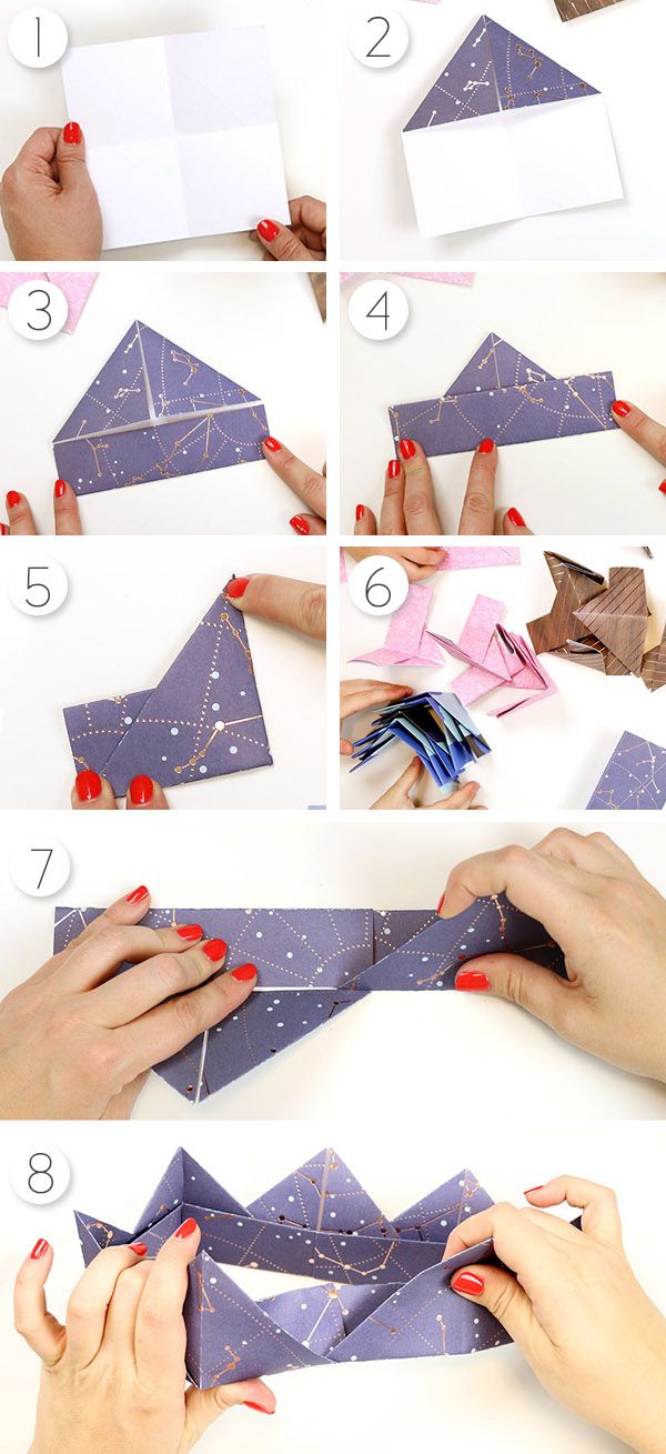 step by step instructions on how to make an origami paper boat with stars